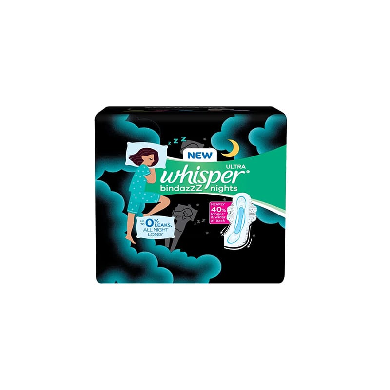 Buy NEW WHISPER ULTRA BINDAZZZ NIGHTS XL + (317MM) 44 SANITARY PADS Online  & Get Upto 60% OFF at PharmEasy